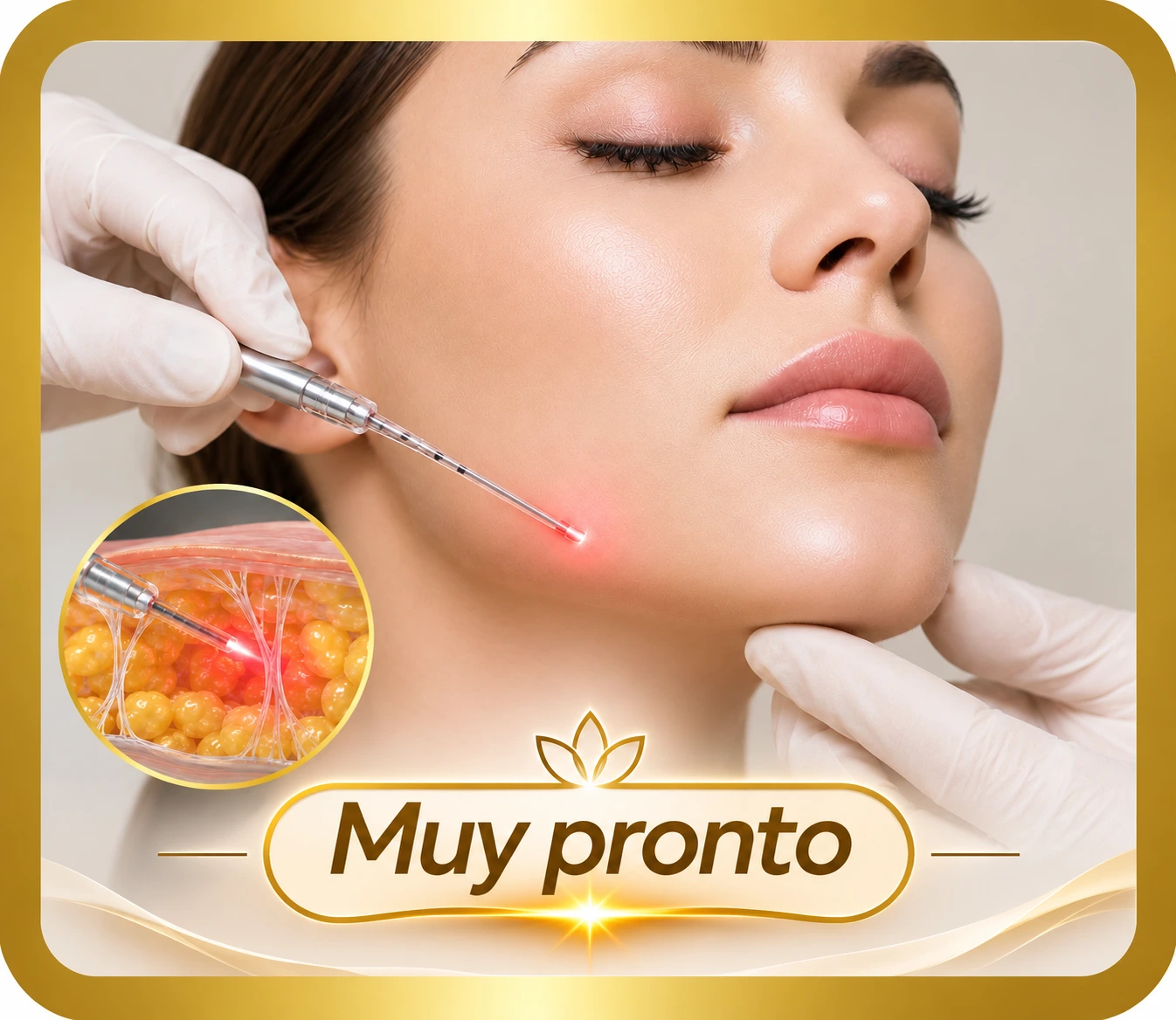 Tratamiento de endoláser facial en barbilla y línea mandibular